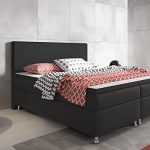 Boxspringbett BERLIN Hotelbett Amerikanisches Bett Designerbett 180x200 cm Webstoff Anthrazit