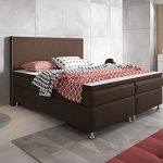 Boxspringbett "King Size XL" Polsterbett Boxspringbetten Betten 180x200 cm Braun inkl. Topper