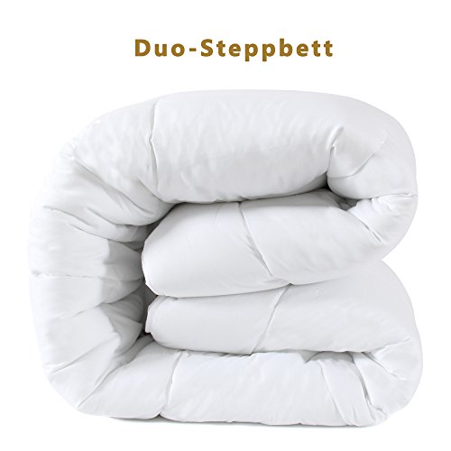 DUCK & GOOSE Luxus Weiches Kopfkissen Baumwolle Bezug für Schlafkomfort mit daunenähnlicher Füllstruktur Weiß 80x80