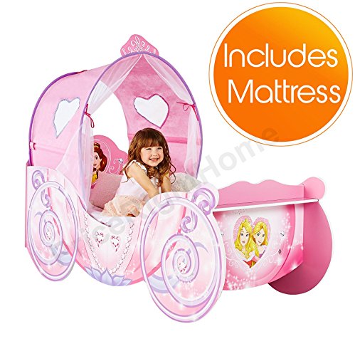 Disney Princess Carriage Feature Kleinkindbett Plus voll gefederte Matratze