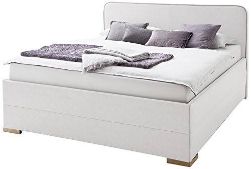 Dormeta Polsterbett Bett 180x200 Weiß Vintage, Kunstleder-Bett mit Liegefläche 180x200 cm, Terreno Art Nr. 1259-10-5000