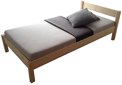 Erhöhtes Bett Holz massiv mit Kopfteil, Höhe wählbar 90 100 120 140 160 180 200 x 200cm hergestellt in BRD