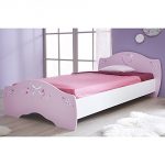 Jugendbett Ava 90*200 cm rosa / weiß Kinderbett Jugendliege Bettliege Bett Bettgestell Holz Jugendzimmer Kinderzimmer Mädchen Prinzessin