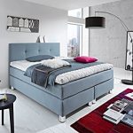 Luxus Boxspringbett ROCKSTAR mit 9cm Topper von WELCON 180x200 **64 Farben** erhältlich in H1, H2, H3, H4, H5 (rechts und links beliebig kombinierbar) - reduziert direkt vom Hersteller ohne Zwischenhandel (lieferbar in blau, hellgrau, dunkelgrau, braun, beige, blau, rot, gelb, u.v.m.)