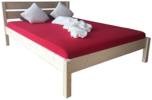 Massivholzbett Bett mit hohem Kopfteil Holzbett 90 100 120 140 160 180 200 x 200cm hergestellt in BRD