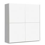 NEWFACE WNNS822X1-120 Winner Schwebetürenschrank mit 2 Türen, Holz, weiß matt, 170.3 x 61.2 x 190.5 cm
