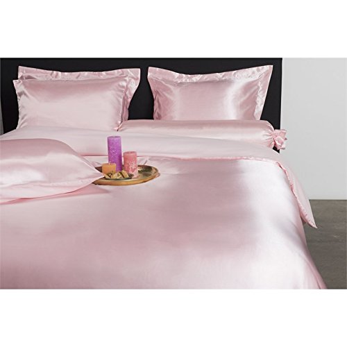 Nightlife - Bettwäsche / Bettbezüge Satin Uni Soft Pink - Rosa - 135-240x200/220 - Mit 2 Kissenbezüge