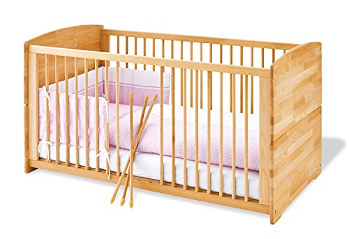 Pinolino - 112302 - Kinderbett Ole (140 x 70 cm) - mit 3 Schlupfsprossen aus vollmassiver Buche, geölt
