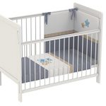 Polini Kids Babybett Gitterbett Beistellbett mit verstellbarem Gitter 120x60 Simple 220 in weiß ,3037-04