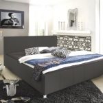 SAM® Polsterbett Bett Kira in grau 100 x 200 cm Kopfteil im abgesteppten modernen Design chromfarbene Füße Wasserbett geeignet teilzerlegt Auslieferung durch Spedition