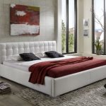 SAM® Polsterbett in weiß 140 x 200 cm Bett im modernen Design, Seiten- und Kopfteil abgesteppt [53256237]