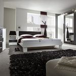 Schlafzimmer komplett 4-teilig 54023 weiß / nussbaum schwarz