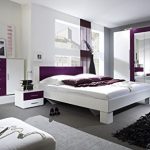 Schlafzimmer komplett 54018 4-teilig weiß / lila