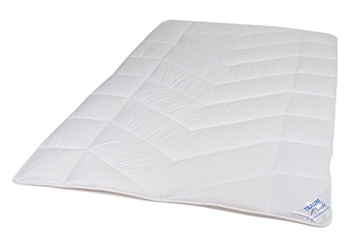Traumnacht 03831361149 5-Star, kuschelig warme Bettdecke aus reinem Baumwolle-Satin, waschbar, weiß