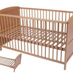 Umbau Babybett - Kinderbett - Gitterbett - Buche 140 x 70 cm