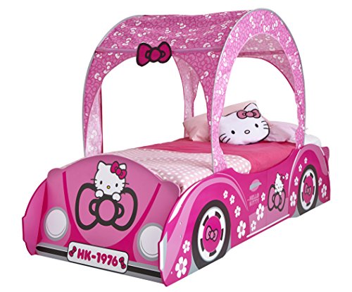 Worlds Apart 458HLL01EM  Hello Kitty Einzelbett im Auto-design mit Baldachin