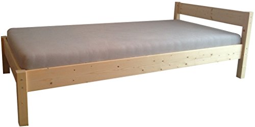 XL Bett mit Kopfteil massiv Holzbett Überlänge 90 100 120 140 160 180 200 x 220cm, hergestellt in BRD