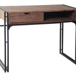 ts-ideen Design Schreibtisch Computer Arbeitstisch Konsole Tisch MDF Holzoptik und Metall