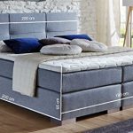 Designer Boxspringbett Cinderella, Made in Germany, Tonnentaschenfederkern in der Box UND in der 7-Zonen Matratze, Visco Topper, Luxusbett, Hotelbett, Doppelbett, Grau, H2/H3, 180x200cm