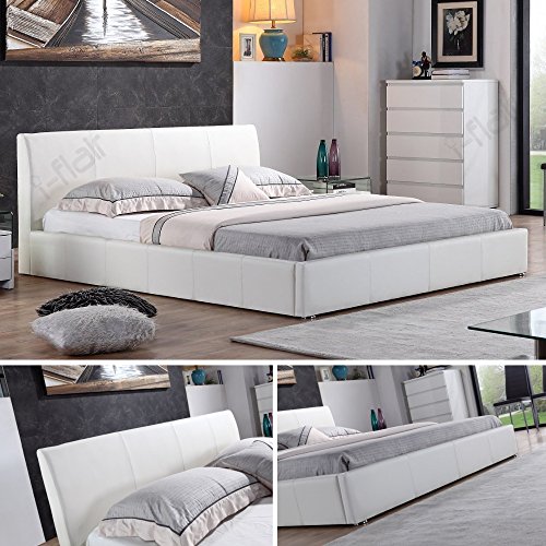 i-flair® - Designer Polsterbett, MONACO Bett 180x200 cm weiß - alle Farben & Größen