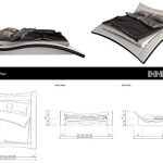 Designerbett Bett Seducce 140 x 200 cm Schwarz/Weiß modernes Design Wasserbett geeignet inkl. LED Beleuchtung