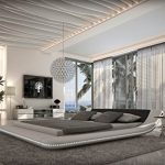 Designerbett Bett Custo 140 x 200 cm Schwarz Weiß modernes Design Wasserbett geeignet Ehebett