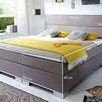 Designer Boxspringbett Lifestyle, Made in Germany, Tonnentaschenfederkern in der Box UND in der 7-Zonen Matratze, Visco Topper, Luxusbett, Hotelbett, Doppelbett, Weiß, H2/H3, 160x200cm