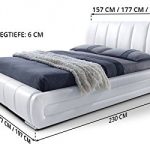 Polsterbett mit Lattenrost Designer Bett Danville weiß gesteppt Bettgestell Ehebett Doppelbett (160x200 cm)