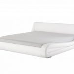 Designer Leder Bett Avignon mit Lattenrahmen Lattenrost Polsterbett WEIß wellenförmiges Lederbett modern gewelltes Bett Doppelbett günstig (160 x 200 cm)