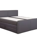 produced4you 6141-881-0000 Boxspringbett mit Bettkasten, 180 x 200 cm, grau