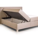 WAVE Boxspringbett mit Stoffbezug inklusive Bettkasten, 180 x 200 cm, beige, Härtegrad 3