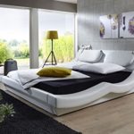 SAM® Polsterbett Pau in weiß 200 x 200 cm geschwungenes modernes Design Wasserbett geeignet