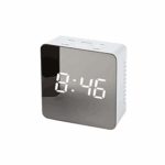 1Pc Digital Wecker, Batterie betrieben Display Wecker mit USB-Ladegerät Port, LED-Uhr mit Spiegel Oberfläche und Datum Temperatur, geeignet für Schlafzimmer, Home, Office-Dekor (White shell white light)