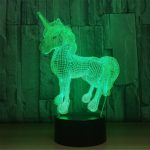 3D Lampe LED Nachtlicht Optische Täuschung 7 Farbwechsel USB Touch-Taste und intelligente Fernbedienung Schreibtisch Tischbeleuchtung schönes Geschenk Home Office Dekorationen Spielzeug (kleines Einhorn)