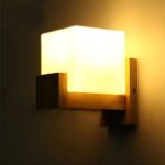 FANDBO@ Nordic European Minimalist Eiche Holz Wand Lampe Schlafzimmer Nachttisch LED E27 Wandleuchte