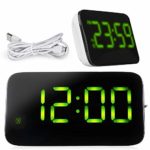 LED Wecker, HUMTUS Alarm Uhr, Digitalwecker, Großer Bildschirm Digitaluhr Sound Control Wecker mit Snooze und Alarm Funktion durch USB Kabel oder 4 x AAA Batterien für Schreibtisch / Nachttisch