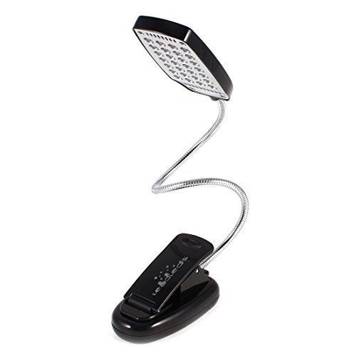 Leadleds Leselampe mit 28 LEDs und flexiblem Hals, weißes Licht, mit USB-Anschluss, für Nachttisch, Tisch, im Büro, Schule, Reise, Schwarz