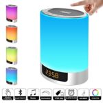 Nachtlicht Bluetooth-Lautsprecher, mjduo Wecker mit Touch Control LED Lampe Nachttisch Lampe Farbwechsel Kabelloser Lautsprecher USB AUX MP3 Music Player Best Geschenk für Kinder, Party, Schlafzimmer, Outdoor