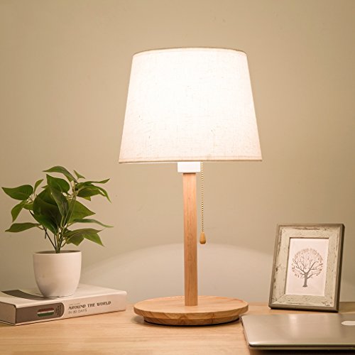 Nordic Einfache Lampe Schlafzimmer Nachttisch Dekorative Lampe Led Home Kreative Romantische Warme Holzstudie Auge Schreibtisch Warme Licht Lampe (Farbe : Holzfarbe)