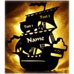 Schlummerlicht24 3d Motiv Led Lampe Piratenschiff Geschenke mit Namen Piratenzimmer Zubehör Kinder Junge Zimmer Zubehör