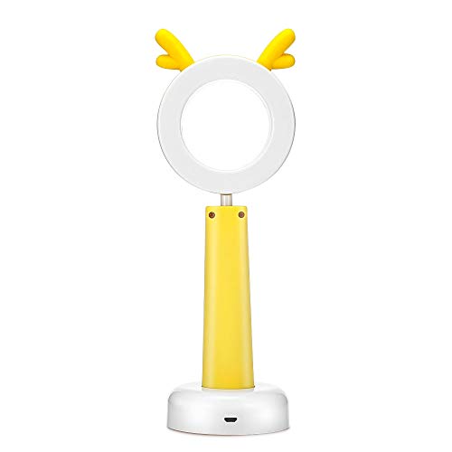 Schreibtischlampe für kinder, PAVLIT LED Augenfreundlich Nachtlicht USB Flexible leselampe dimmbar 3 Helligkeitsstufen für Kinderzimmer(Gelb)