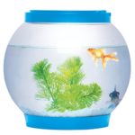 Sentik, Schreibtisch-Aquarium aus Glas, rund, mit LED-Beleuchtung, 5 Liter, blau