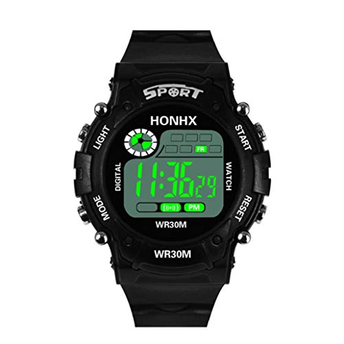 TAOtTAO Digital-LED analoge Quarz-Warnungs-Datums-Sport-Armbanduhr der Mode-Männer (Schwarz)
