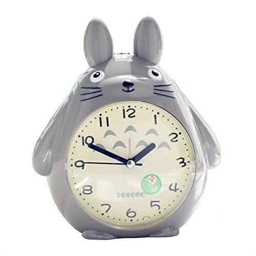 Totoro Quarz Wecker Timer Snooze Funktion Und LED Stille Licht Alarm Clock Nachttisch,Gray