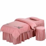 UP&sleep Reine Farbe Baumwolle Massage-Bett-Set,Europäische Schönheit Bettdecke Matratze Atmungsaktive Gewaschen 4-teiliges Set-Rosa 80x190cm(31x75inch)
