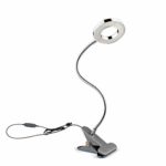 Wefond Dimmbare 5W LED USB Stecker Clip auf Licht Flexible Schwanenhals Leselampe für Laptop, Buch, Klavier, Bett Kopfteil, Schreibtisch, 3 Lichtfarben, 10 Helligkeitsstufen (Silber)