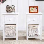 mecor Weiß Nachttisch Kommode Sideboard