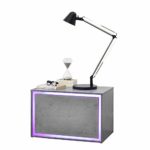 [en.casa] LED Nachttisch in Verschiedenen Farben und Größen - Nachtschrank Schublade Nachtkommode Kommode Ablage RGB