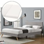 ArtLife Polsterbett Toledo 140 × 200 cm hellgrau | Bettgestell mit Kaltschaummatratze, Lattenrost & Stoff | Einzelbett Jugendbett Bett